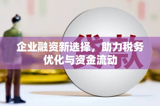 港闸企业融资新选择，助力税务优化与资金流动