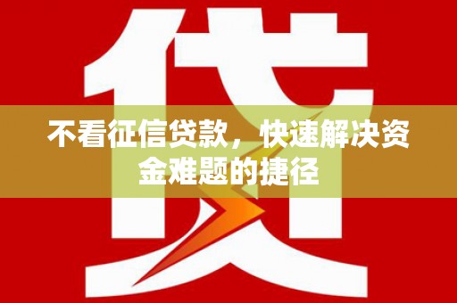 港闸不看征信贷款，快速解决资金难题的捷径