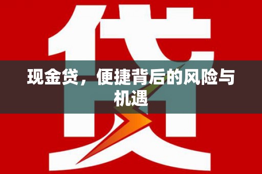 港闸现金贷，便捷背后的风险与机遇
