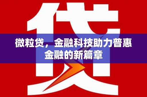 港闸微粒贷，金融科技助力普惠金融的新篇章