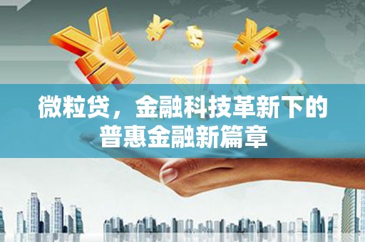 港闸微粒贷，金融科技革新下的普惠金融新篇章