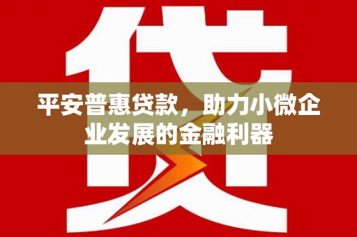 港闸平安普惠贷款，助力小微企业发展的金融利器