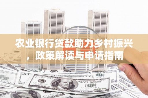 港闸农业银行贷款助力乡村振兴，政策解读与申请指南