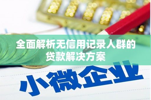 港闸全面解析无信用记录人群的贷款解决方案